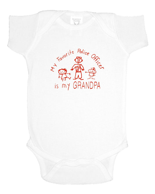 My favorite police officer is my Grandpa short sleeve diaper shirt