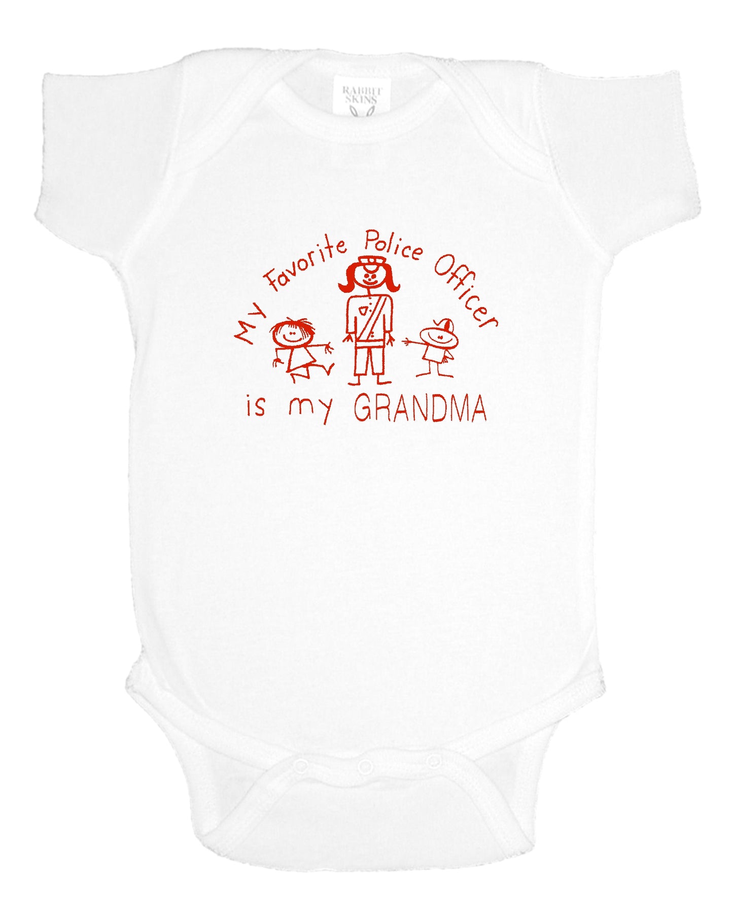 My favorite police officer is my Grandma short sleeve diaper shirt