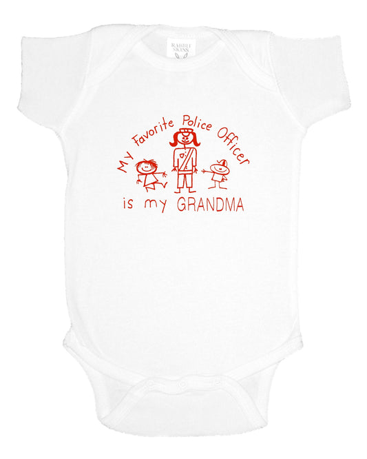 My favorite police officer is my Grandma short sleeve diaper shirt